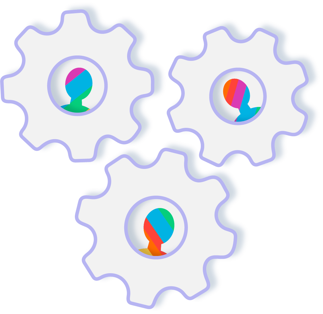 Teaching LGBTQ+ Health course graphic with gears motif